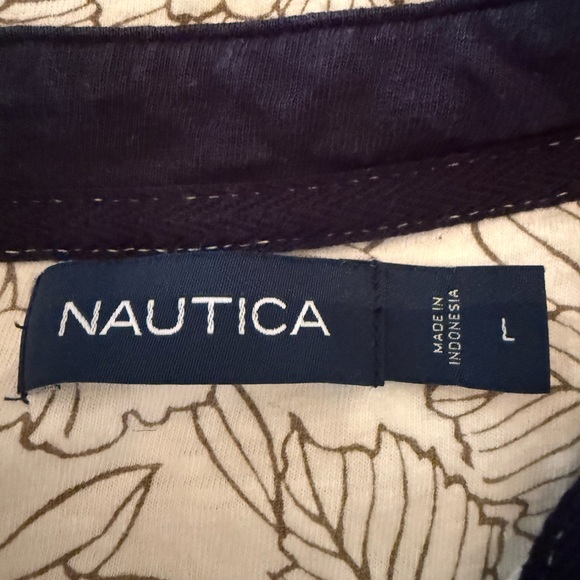 Nautica Men's Polo Shirt with Floral Design - Cream - Picture 2 of 3